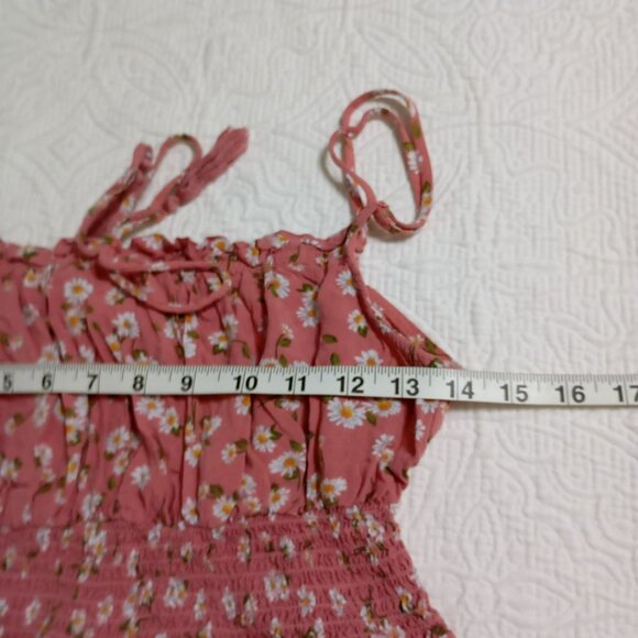 Vine & Valley Sz XL Pink Floral Romper Shorts Womens Sleeveless Summer Outfit - Picture 7 of 10